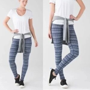 Lululemon Wunder Under Pant III Space Dye Twist Sapphire Blue Multi Size 8